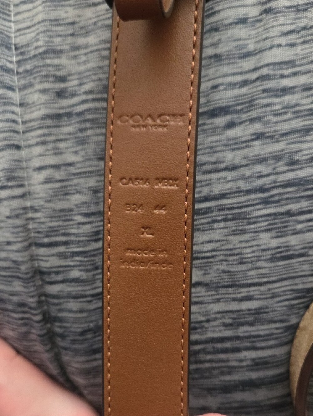 Coach Beige Signature Canvas Belt with Gold Double-C Buckle - Picture 2 of 2